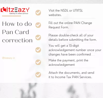 Pan Card Correction- Itzeazy
