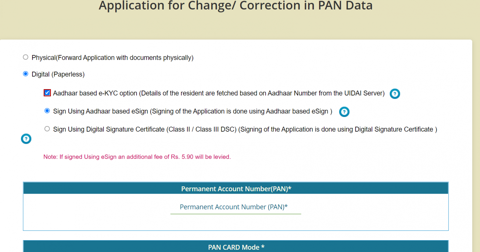 Address change PAN card PAN card address update PAN address change