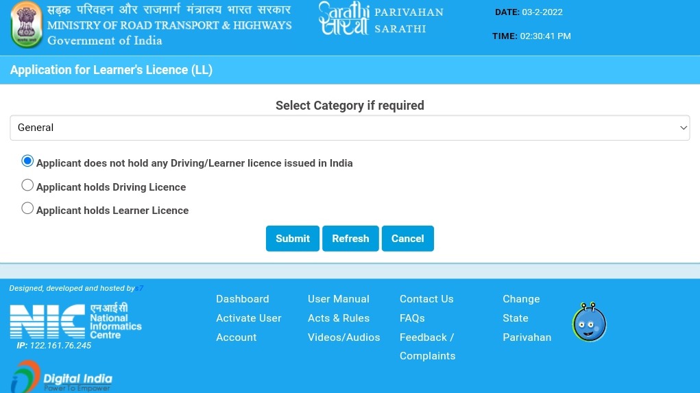 learners license Delhi