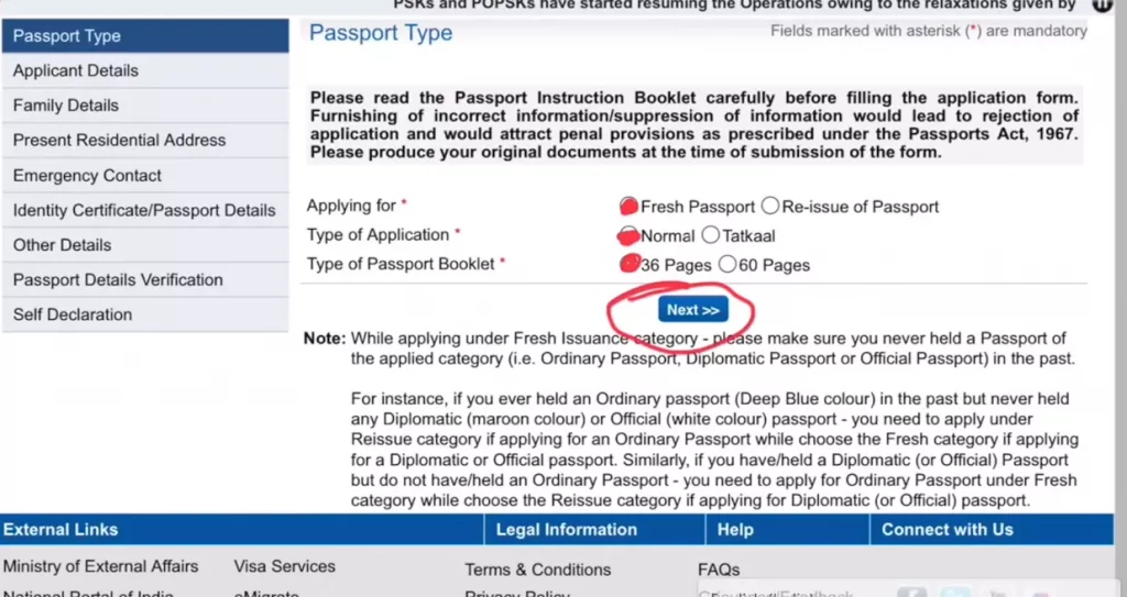 how to apply passport in post office passport seva kendra.