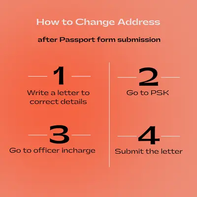 how to change address in passport application form after submission