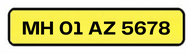 Yellow number plate with Black letters India-itzeazy