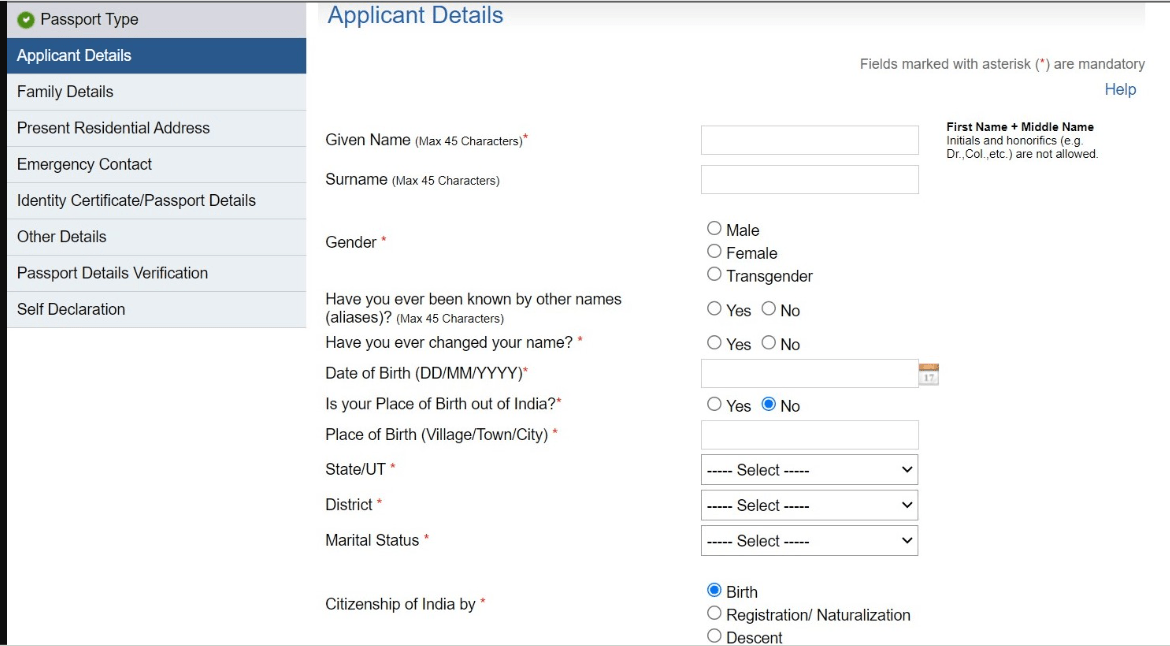 accurate application details