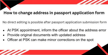 how to change address in passport application form after submission